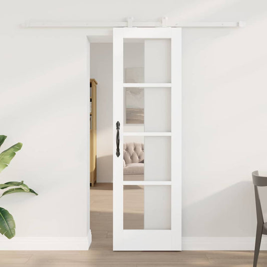 Schuifdeur ORKDAL Wit 61 x 198,5 cm Massief grenenhout en glas is nu te koop bij PeponiXL, paradijselijk wonen!