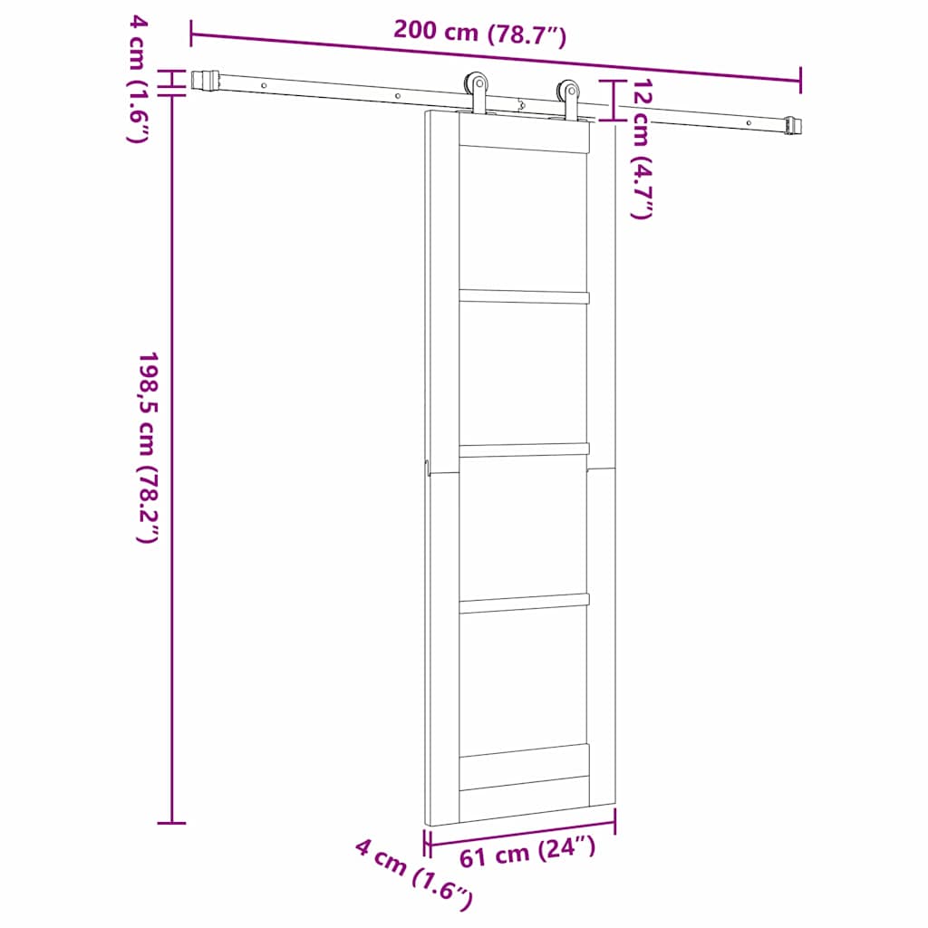 Schuifdeur ORKDAL Wit 61 x 198,5 cm Massief grenenhout en glas is nu te koop bij PeponiXL, paradijselijk wonen!