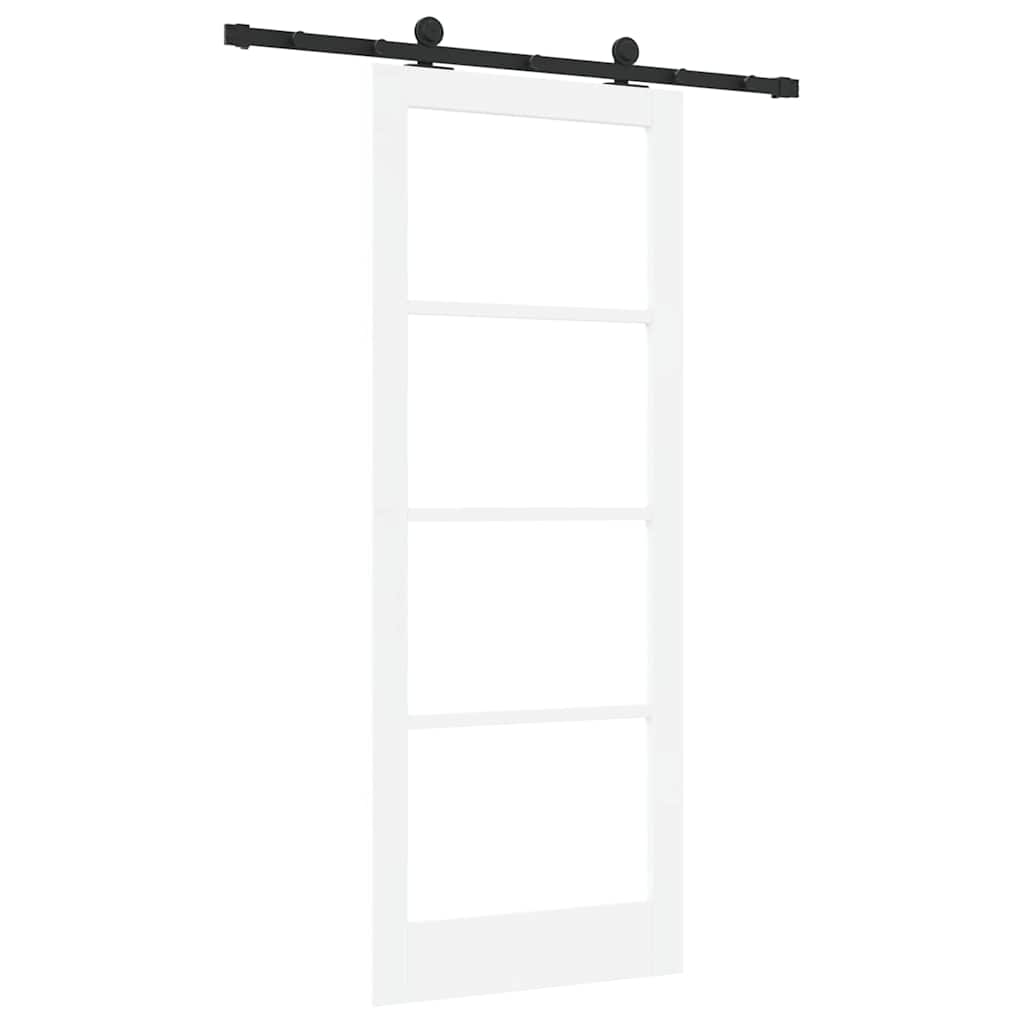 Schuifdeur ORKDAL Wit 83 x 211 cm Massief grenenhout en glas is nu te koop bij PeponiXL, paradijselijk wonen!