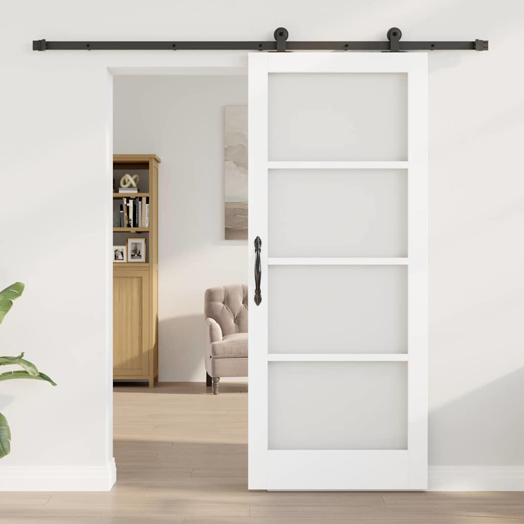 Schuifdeur ORKDAL Wit 83 x 202 cm Massief grenenhout en glas is nu te koop bij PeponiXL, paradijselijk wonen!