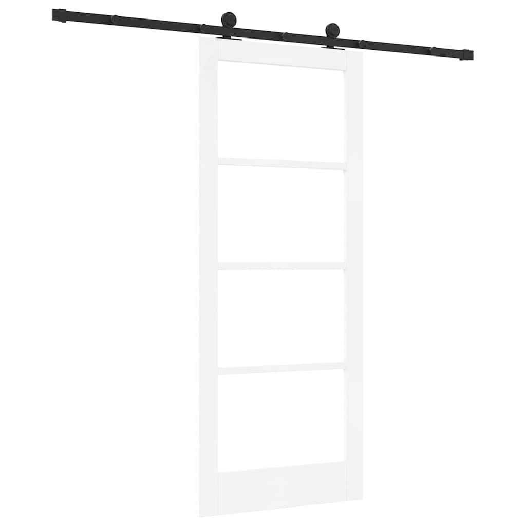 Schuifdeur ORKDAL Wit 83 x 202 cm Massief grenenhout en glas is nu te koop bij PeponiXL, paradijselijk wonen!
