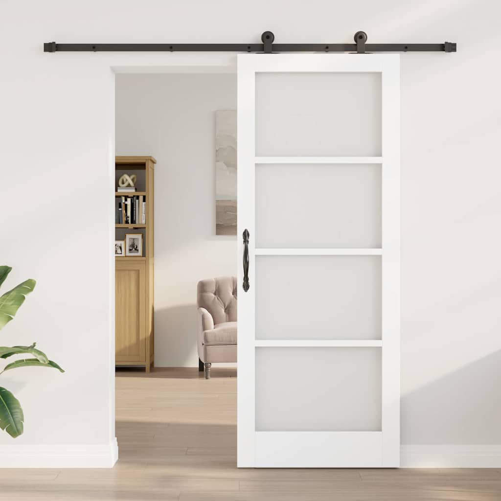 Schuifdeur ORKDAL Wit 83 x 211 cm Massief grenenhout en glas is nu te koop bij PeponiXL, paradijselijk wonen!