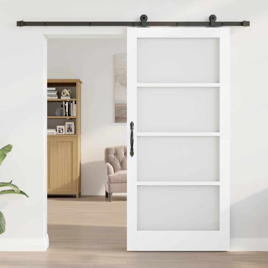 Schuifdeur ORKDAL Wit 93 x 202 cm Massief grenenhout en glas is nu te koop bij PeponiXL, paradijselijk wonen!