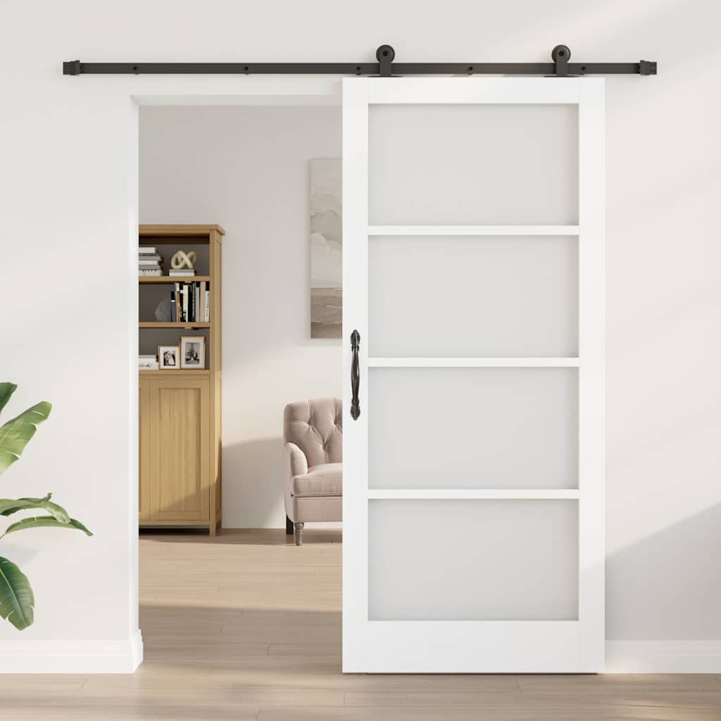 Schuifdeur ORKDAL Wit 93 x 211 cm Massief grenenhout en glas is nu te koop bij PeponiXL, paradijselijk wonen!
