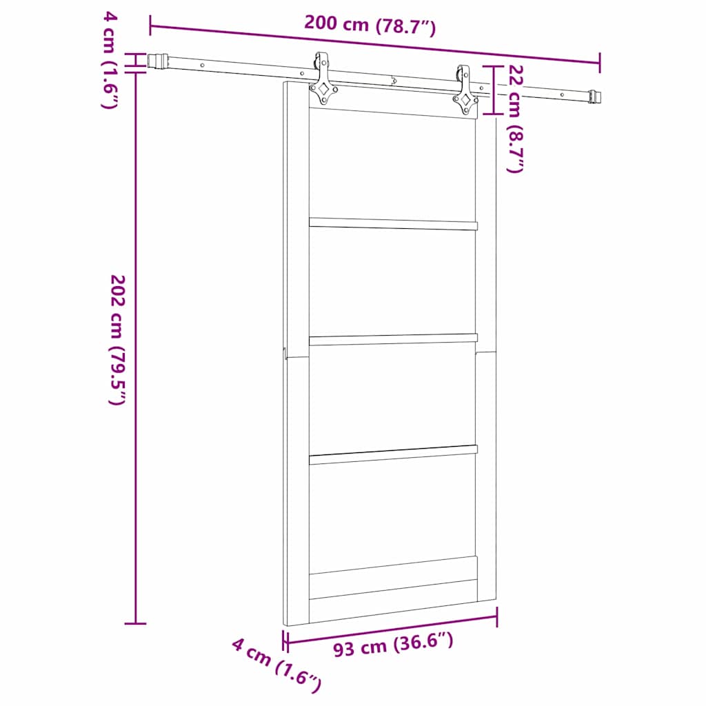 Schuifdeur ORKDAL Wit en zwart 93 x 202 cm is nu te koop bij PeponiXL, paradijselijk wonen!