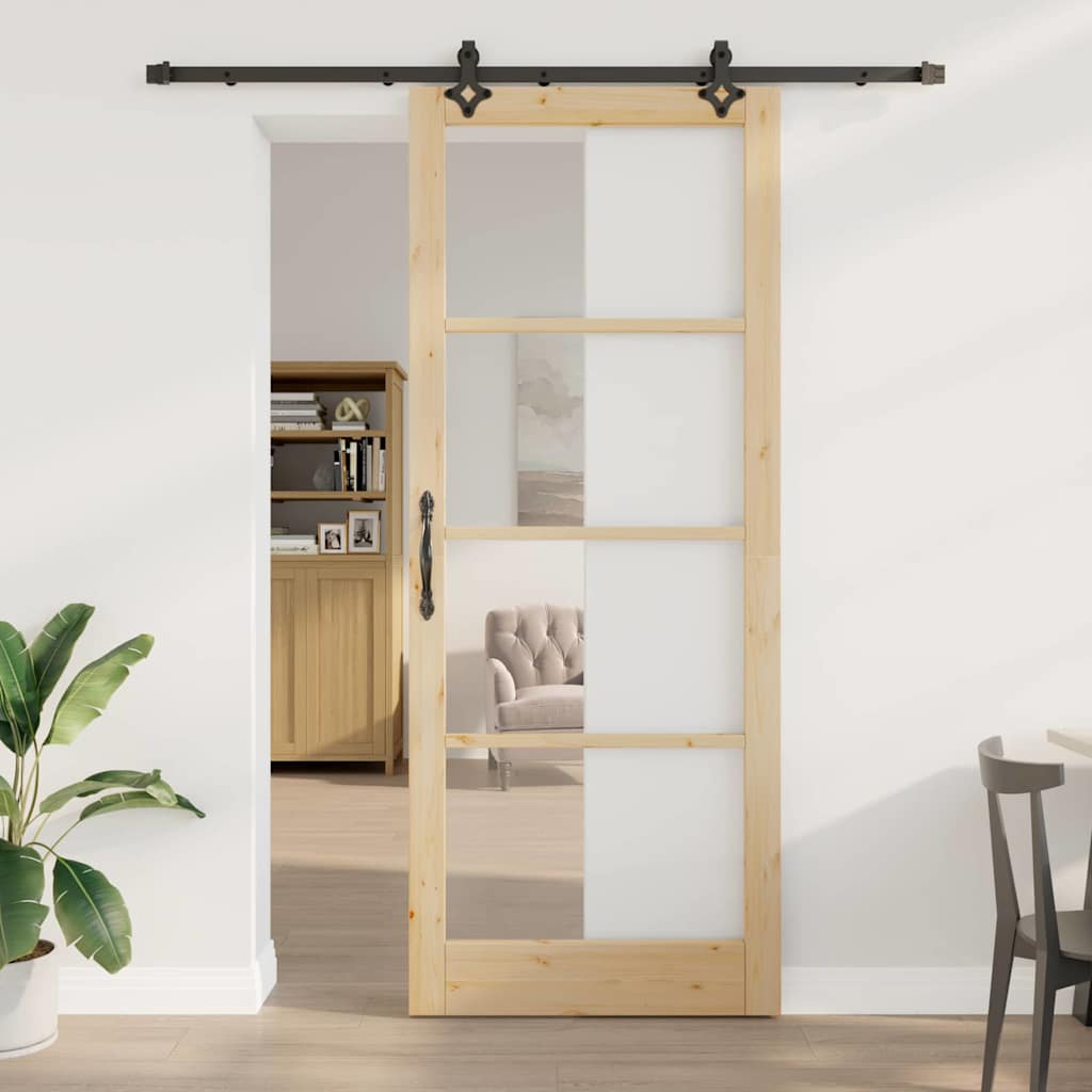 Schuifdeur ORKDAL Natuurlijk en Zwart 93 x 232 cm is nu te koop bij PeponiXL, paradijselijk wonen!