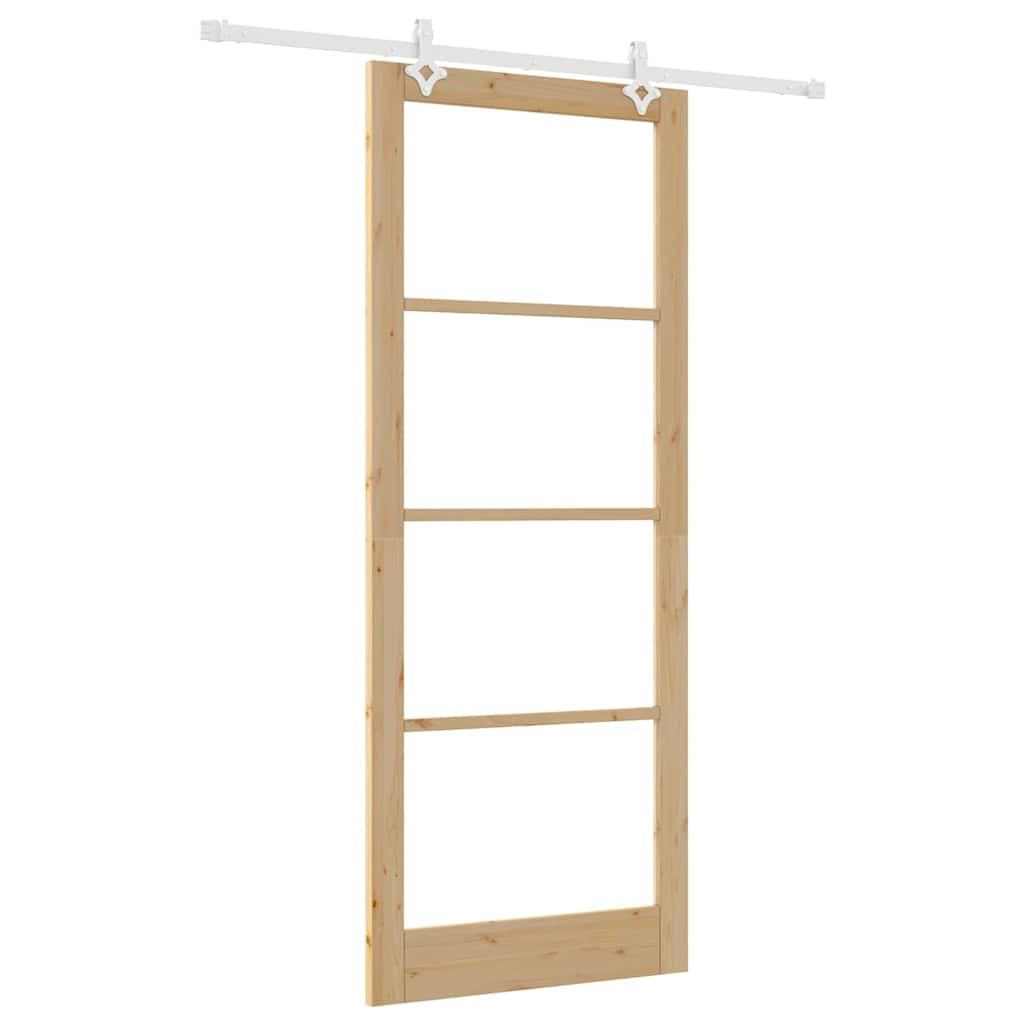 Schuifdeur Naturel 93 x 232 cm Massief grenenhout en glas is nu te koop bij PeponiXL, paradijselijk wonen!