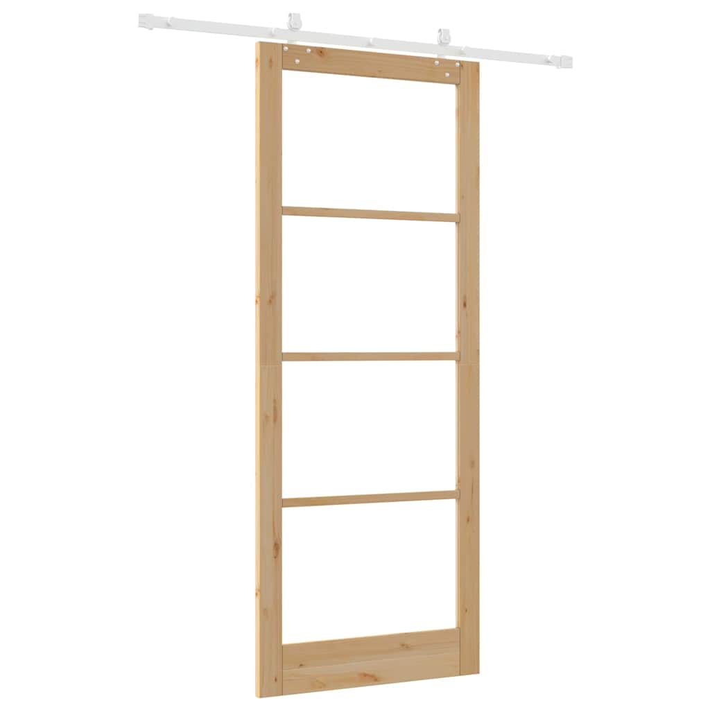 Schuifdeur Naturel 93 x 232 cm Massief grenenhout en glas is nu te koop bij PeponiXL, paradijselijk wonen!