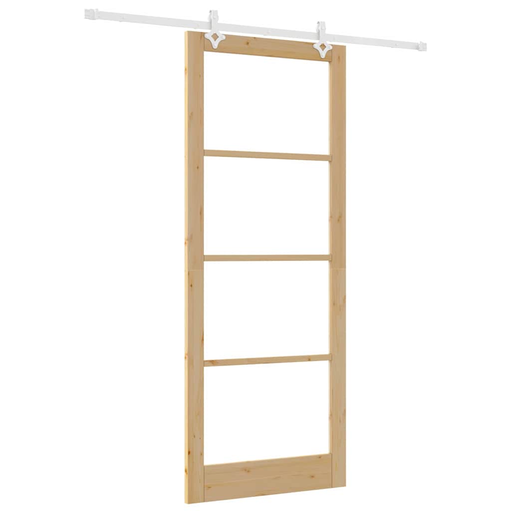 Schuifdeur Naturel 93 x 232 cm Massief grenenhout en glas is nu te koop bij PeponiXL, paradijselijk wonen!