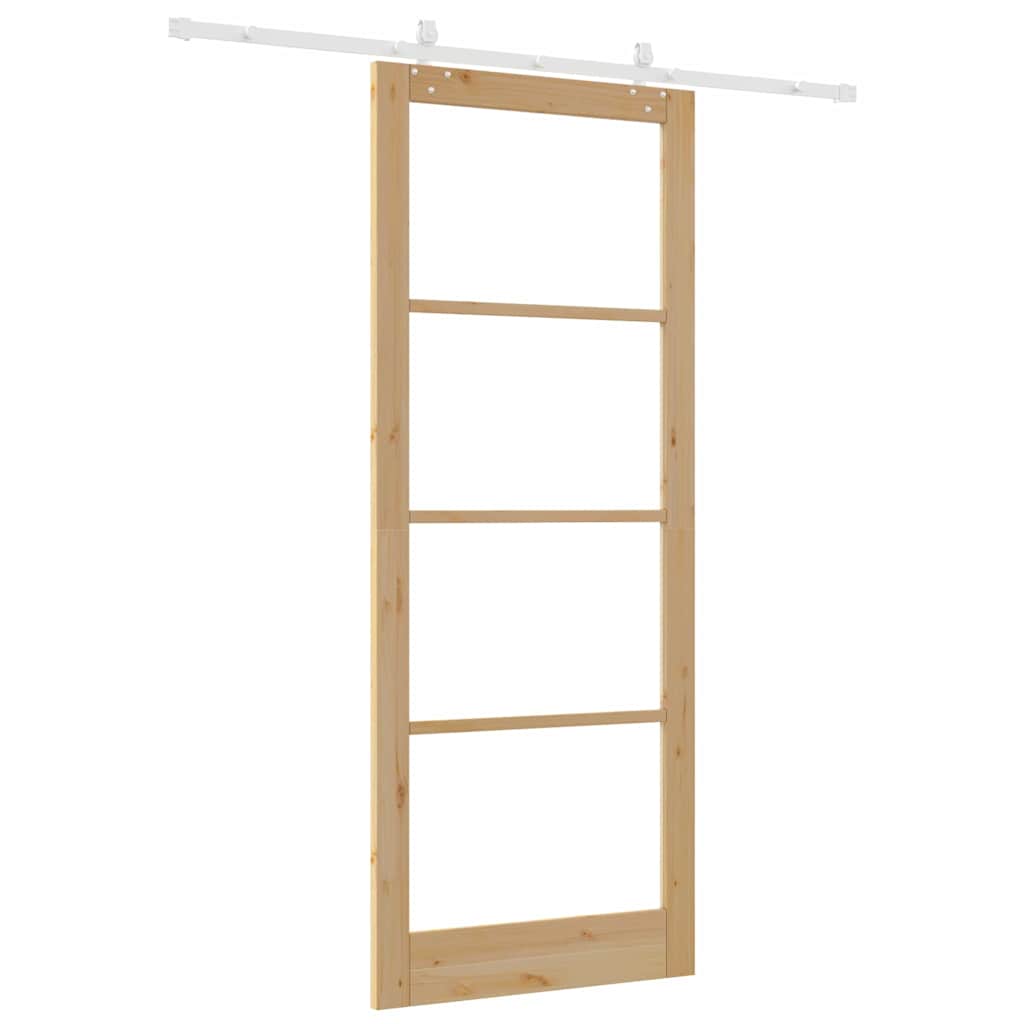 Schuifdeur Naturel 93 x 232 cm Massief grenenhout en glas is nu te koop bij PeponiXL, paradijselijk wonen!