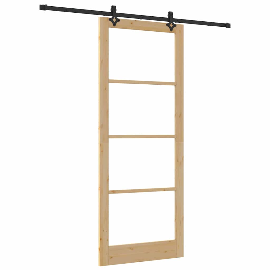 Schuifdeur Naturel 93 x 232 cm Massief grenenhout en glas is nu te koop bij PeponiXL, paradijselijk wonen!
