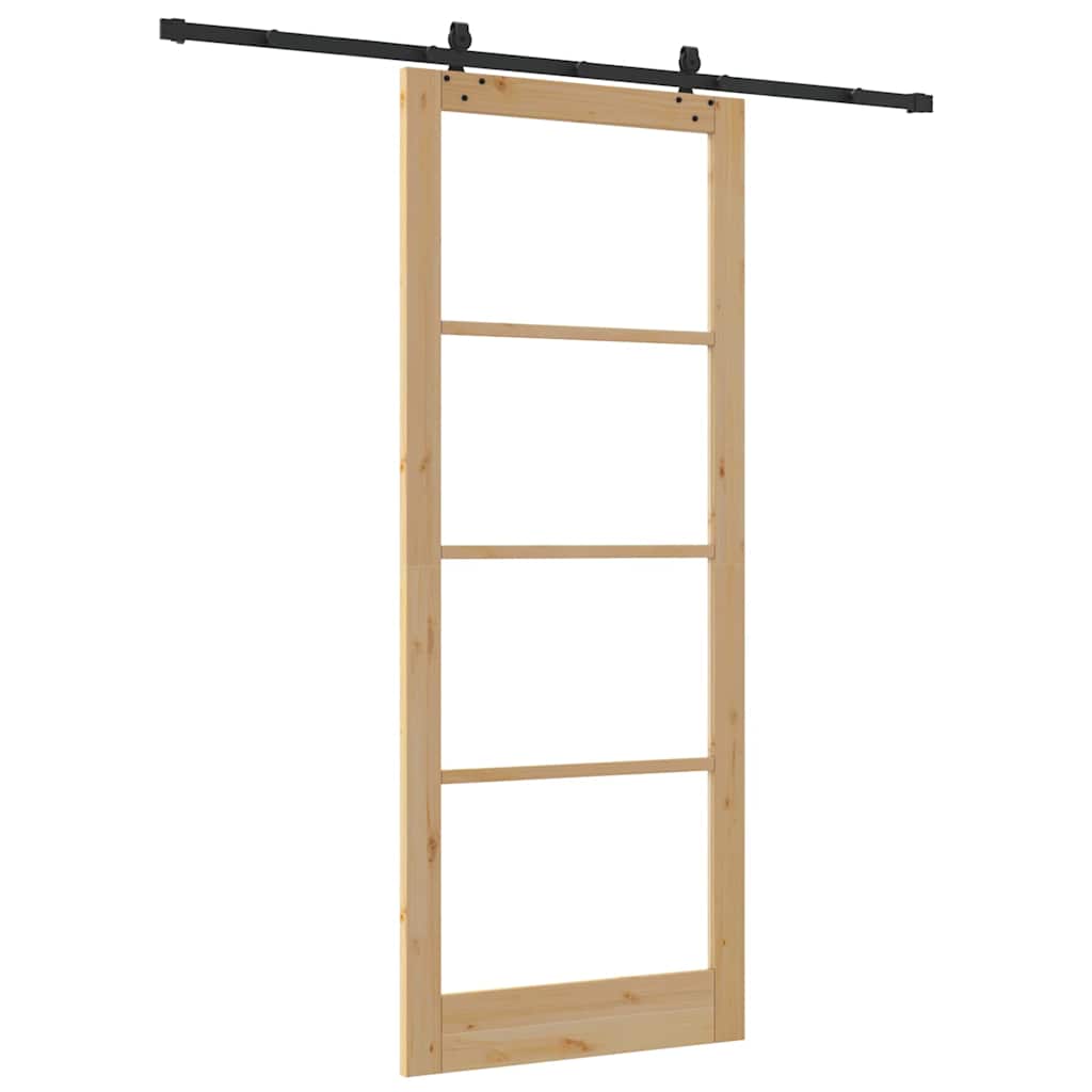 Schuifdeur Naturel 93 x 232 cm Massief grenenhout en glas is nu te koop bij PeponiXL, paradijselijk wonen!