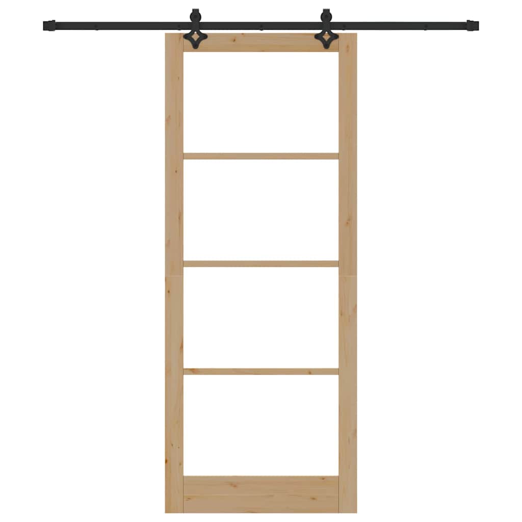 Schuifdeur Naturel 93 x 232 cm Massief grenenhout en glas is nu te koop bij PeponiXL, paradijselijk wonen!