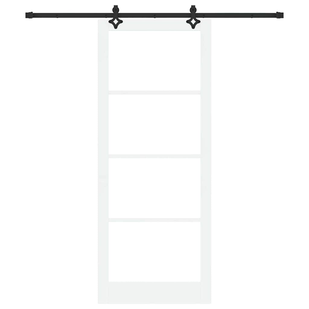 Schuifdeur Wit 93 x 232 cm Massief grenenhout en glas is nu te koop bij PeponiXL, paradijselijk wonen!