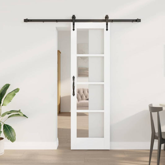 Schuifdeur Wit 61 x 198,5 cm Massief grenenhout en glas is nu te koop bij PeponiXL, paradijselijk wonen!