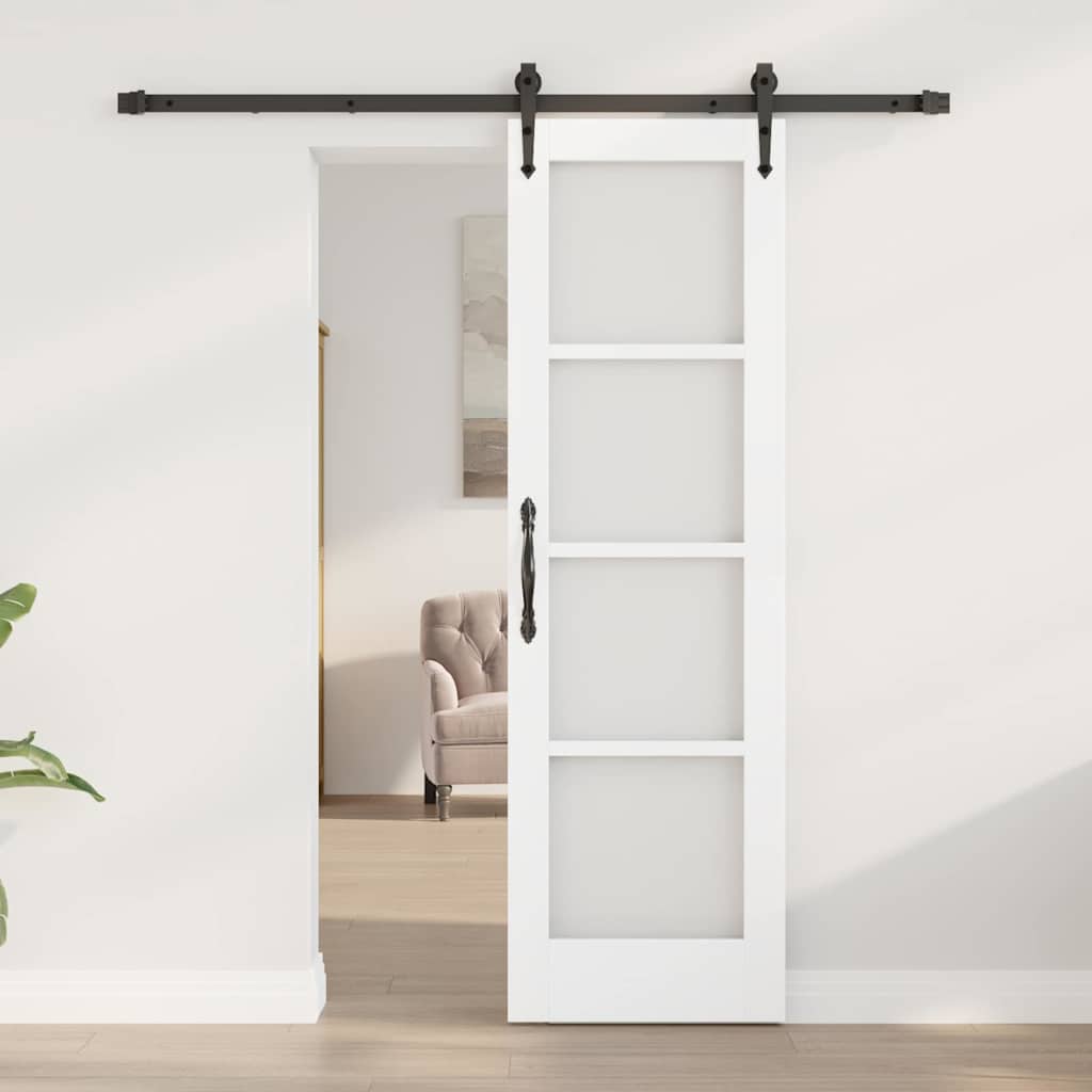 Schuifdeur Wit 61 x 198,5 cm Massief grenenhout en glas is nu te koop bij PeponiXL, paradijselijk wonen!
