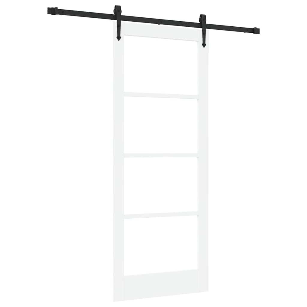 Schuifdeur Wit 83 x 202 cm Massief grenenhout en glas is nu te koop bij PeponiXL, paradijselijk wonen!