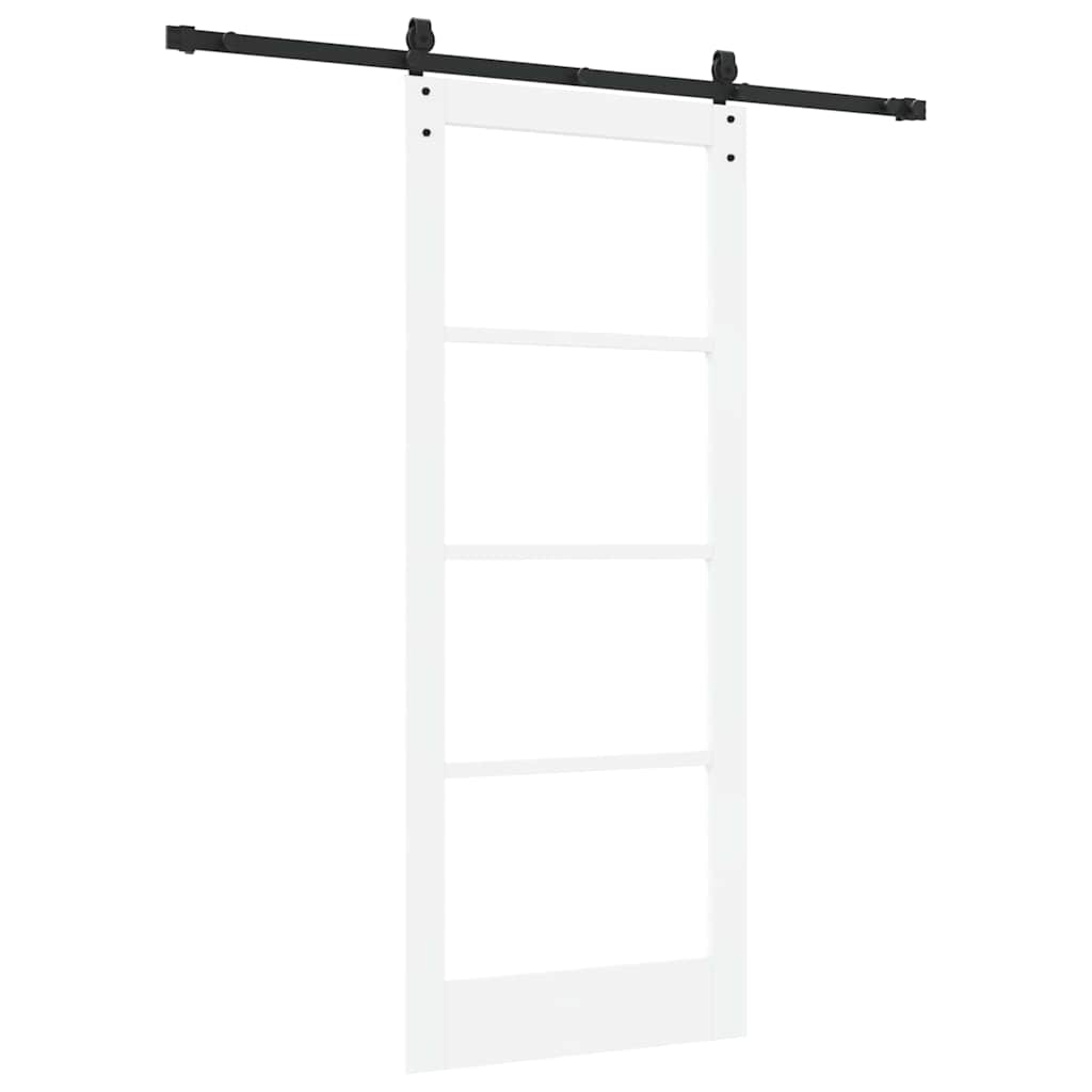 Schuifdeur Wit 83 x 202 cm Massief grenenhout en glas is nu te koop bij PeponiXL, paradijselijk wonen!