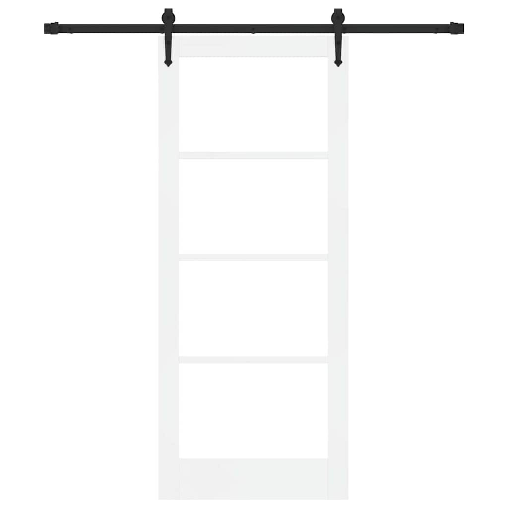 Schuifdeur Wit 83 x 202 cm Massief grenenhout en glas is nu te koop bij PeponiXL, paradijselijk wonen!