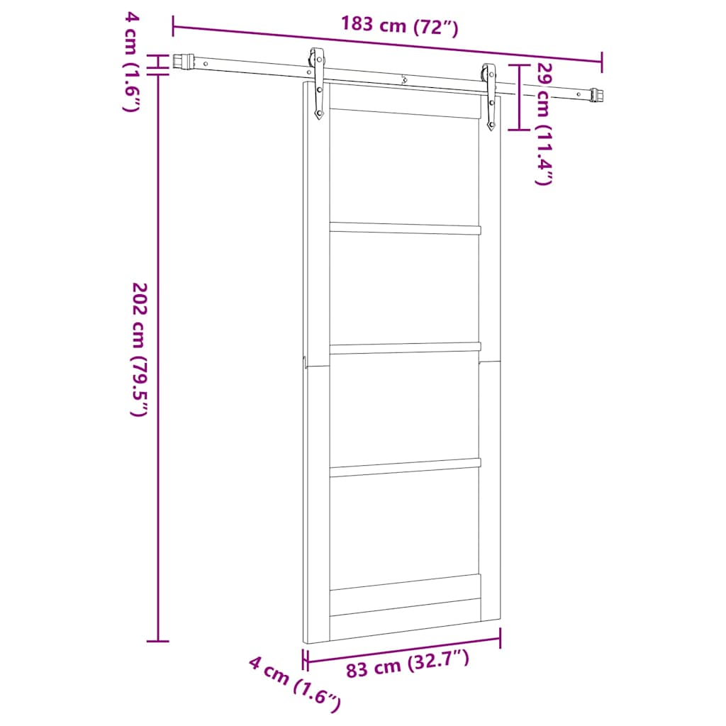 Schuifdeur Wit 83 x 202 cm Massief grenenhout en glas is nu te koop bij PeponiXL, paradijselijk wonen!