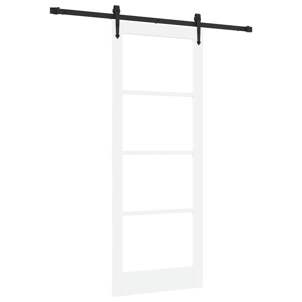 Schuifdeur Wit 83 x 211 cm Massief grenenhout en glas is nu te koop bij PeponiXL, paradijselijk wonen!