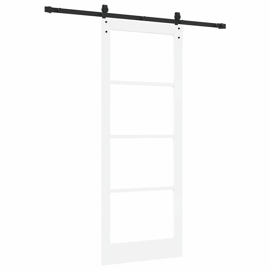 Schuifdeur Wit 83 x 211 cm Massief grenenhout en glas is nu te koop bij PeponiXL, paradijselijk wonen!