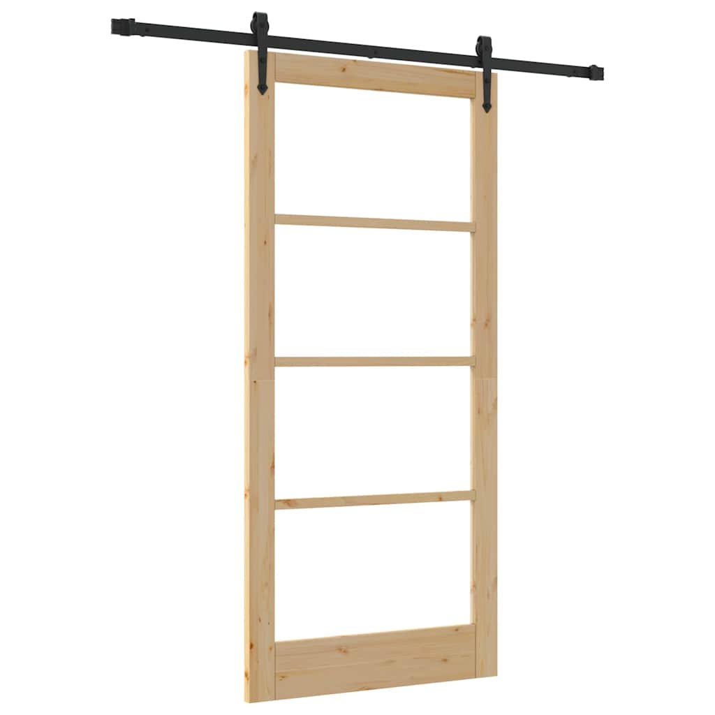Schuifdeur Naturel 93 x 202 cm Massief grenenhout en glas is nu te koop bij PeponiXL, paradijselijk wonen!
