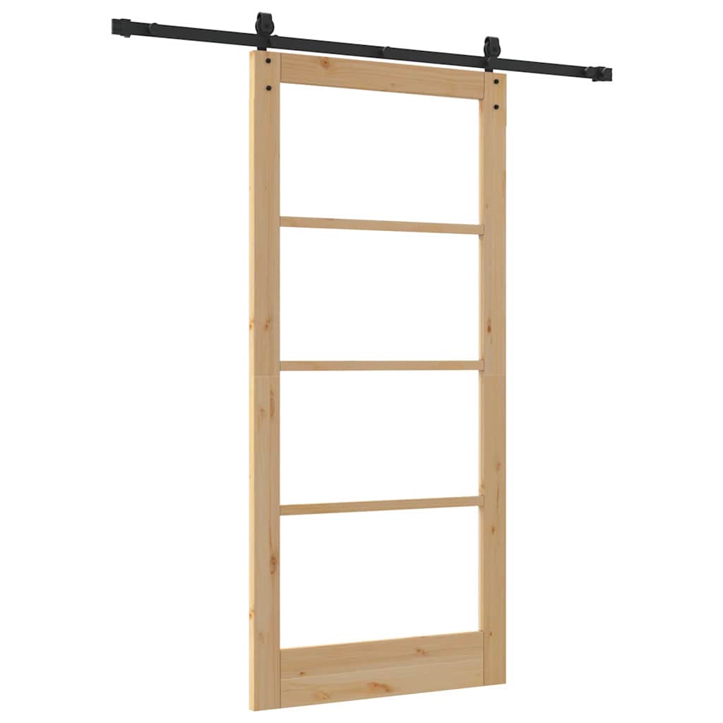 Schuifdeur Naturel 93 x 202 cm Massief grenenhout en glas is nu te koop bij PeponiXL, paradijselijk wonen!