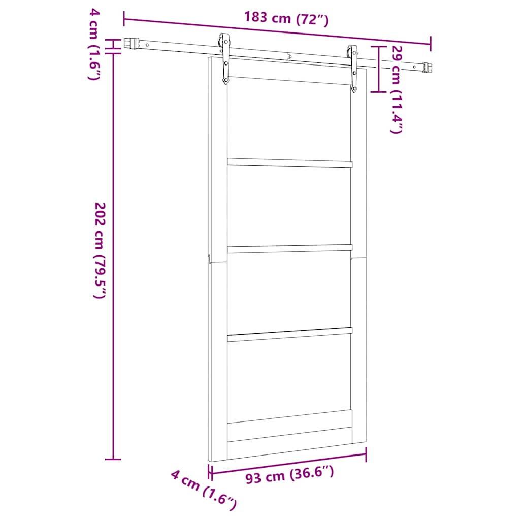 Schuifdeur Wit 93 x 202 cm Massief grenenhout en glas is nu te koop bij PeponiXL, paradijselijk wonen!