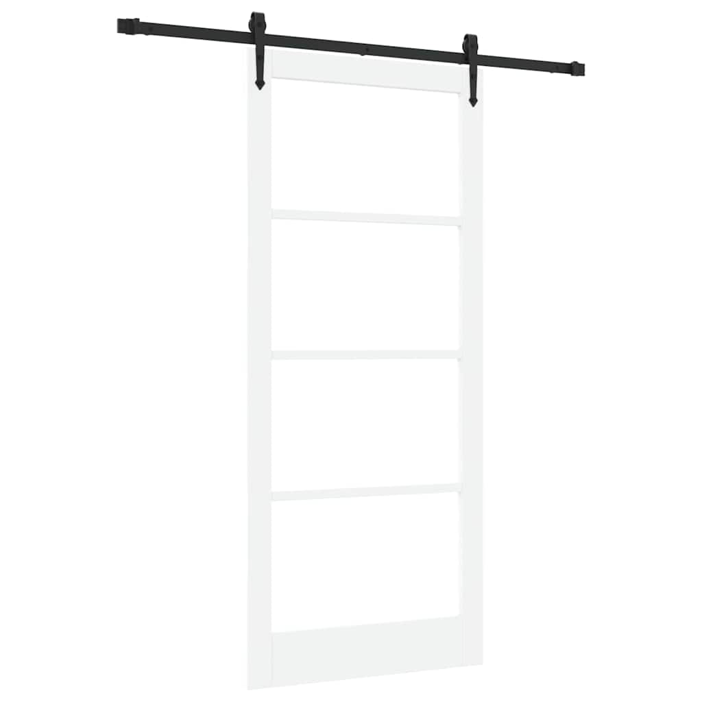 Schuifdeur Wit 93 x 211 cm Massief grenenhout en glas is nu te koop bij PeponiXL, paradijselijk wonen!