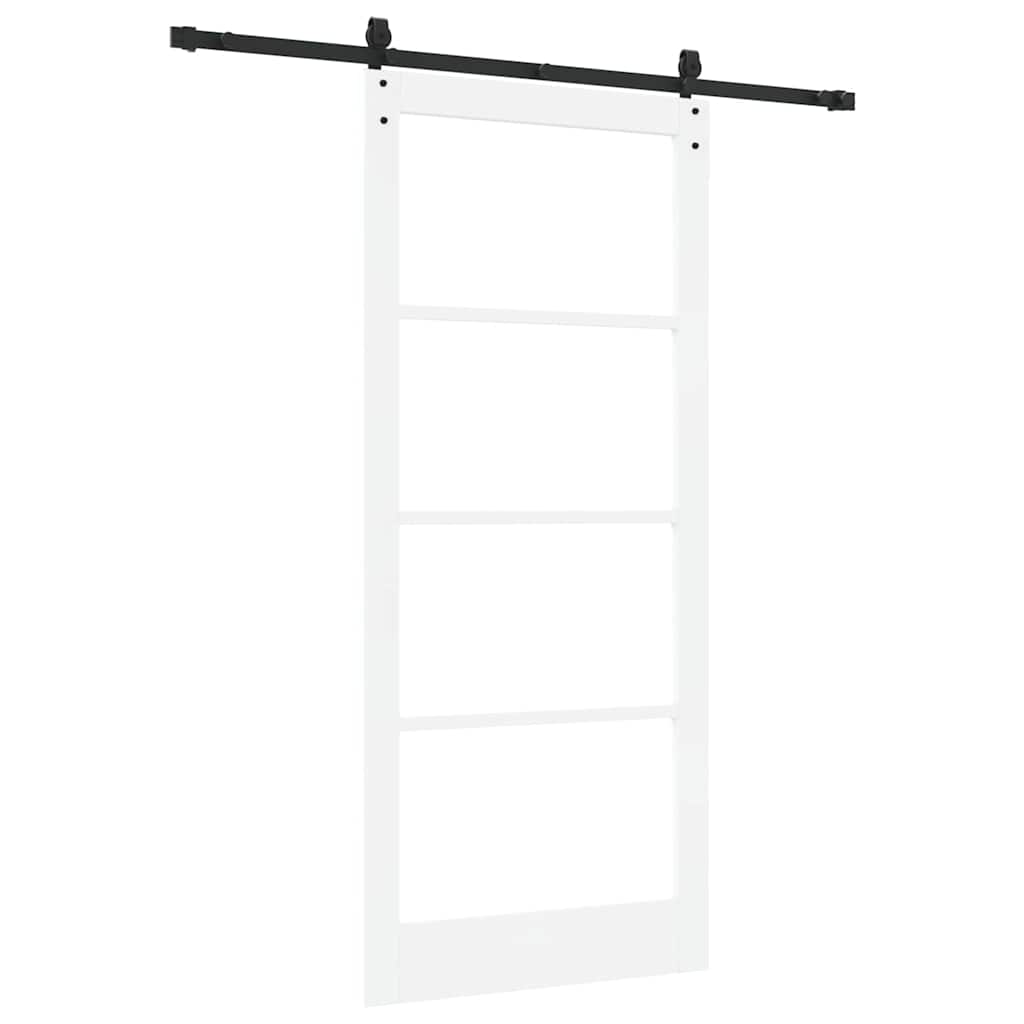 Schuifdeur Wit 93 x 211 cm Massief grenenhout en glas is nu te koop bij PeponiXL, paradijselijk wonen!
