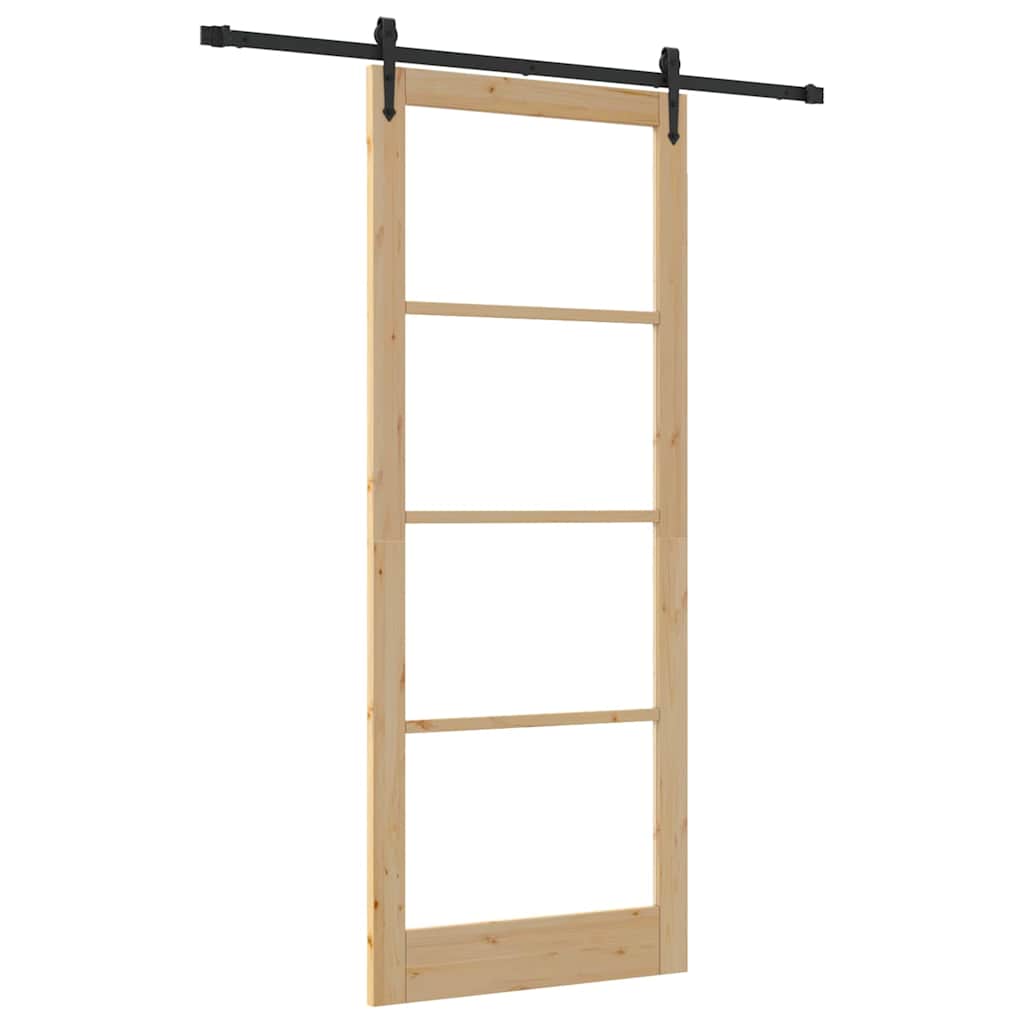 Schuifdeur Naturel 93 x 232 cm Massief grenenhout en glas is nu te koop bij PeponiXL, paradijselijk wonen!