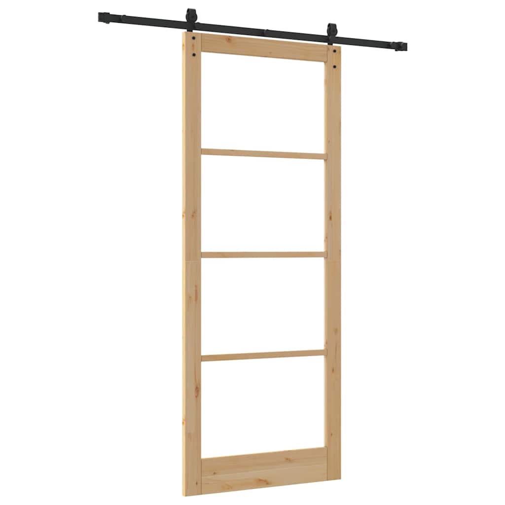 Schuifdeur Naturel 93 x 232 cm Massief grenenhout en glas is nu te koop bij PeponiXL, paradijselijk wonen!