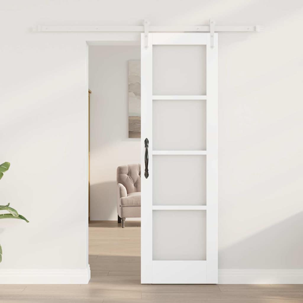 Schuifdeur Wit 61 x 198,5 cm Massief grenenhout en glas is nu te koop bij PeponiXL, paradijselijk wonen!