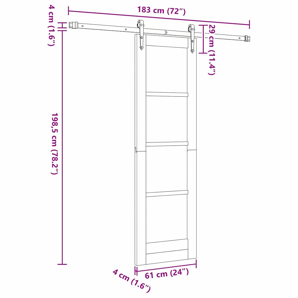Schuifdeur Wit 61 x 198,5 cm Massief grenenhout en glas is nu te koop bij PeponiXL, paradijselijk wonen!