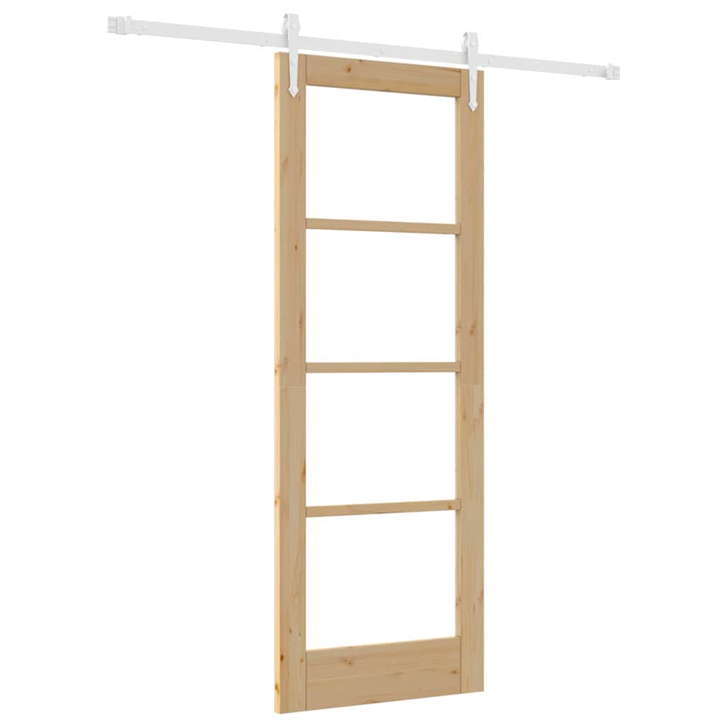Schuifdeur Naturel 73,5 x 198,5 cm Massief grenenhout en glas is nu te koop bij PeponiXL, paradijselijk wonen!