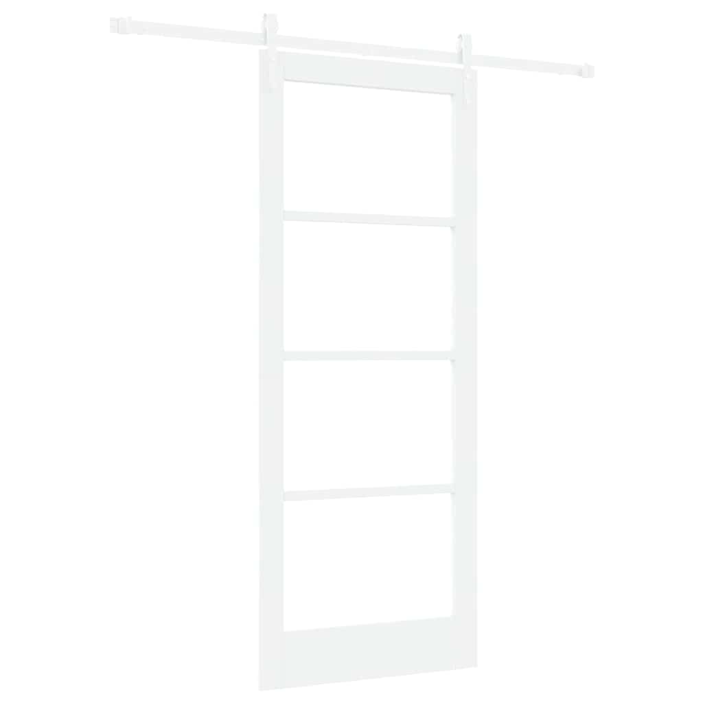 Schuifdeur Wit 83 x 202 cm Massief grenenhout en glas is nu te koop bij PeponiXL, paradijselijk wonen!