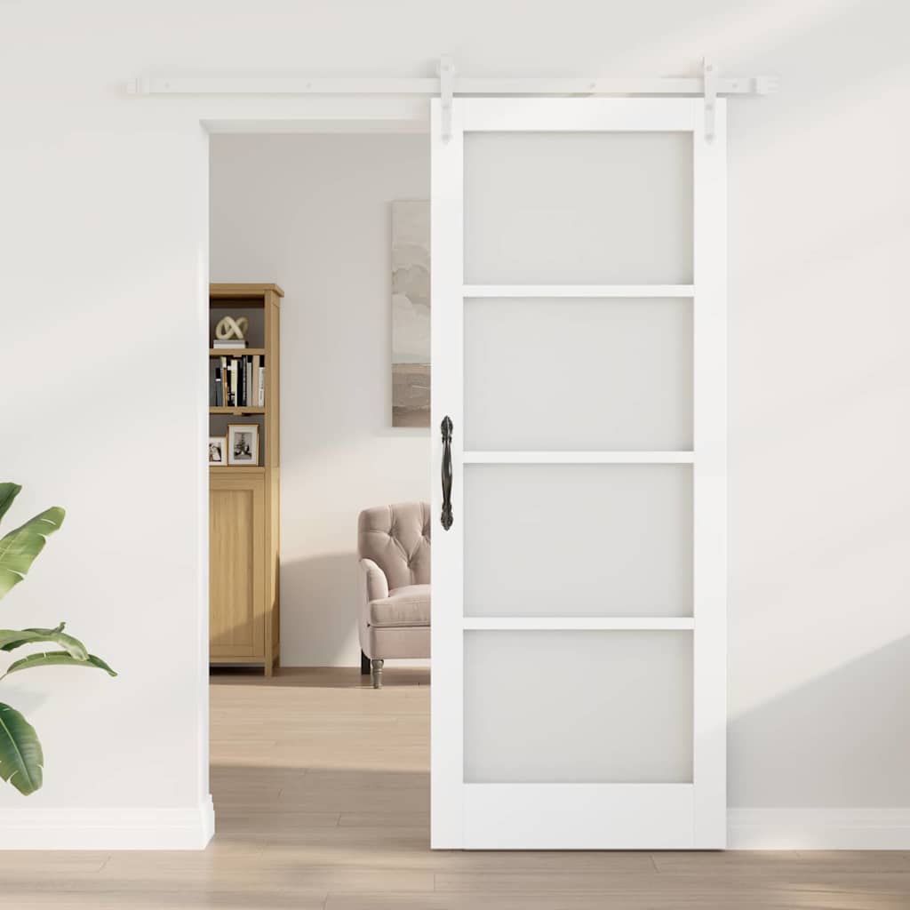 Schuifdeur Wit 83 x 211 cm Massief grenenhout en glas is nu te koop bij PeponiXL, paradijselijk wonen!