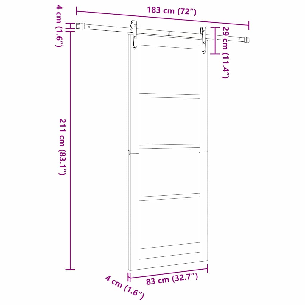 Schuifdeur Wit 83 x 211 cm Massief grenenhout en glas is nu te koop bij PeponiXL, paradijselijk wonen!