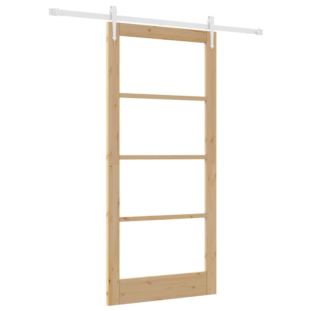 Schuifdeur Naturel 93 x 202 cm Massief grenenhout en glas is nu te koop bij PeponiXL, paradijselijk wonen!