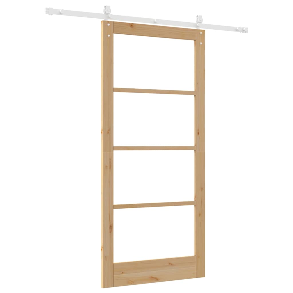 Schuifdeur Naturel 93 x 202 cm Massief grenenhout en glas is nu te koop bij PeponiXL, paradijselijk wonen!