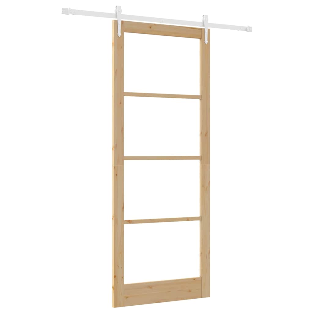 Schuifdeur Naturel 93 x 232 cm Massief grenenhout en glas is nu te koop bij PeponiXL, paradijselijk wonen!