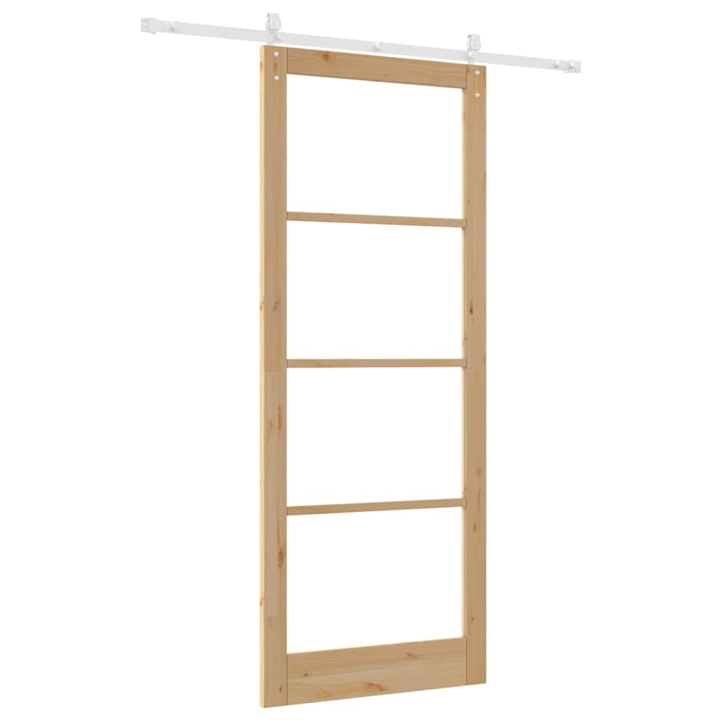 Schuifdeur Naturel 93 x 232 cm Massief grenenhout en glas is nu te koop bij PeponiXL, paradijselijk wonen!