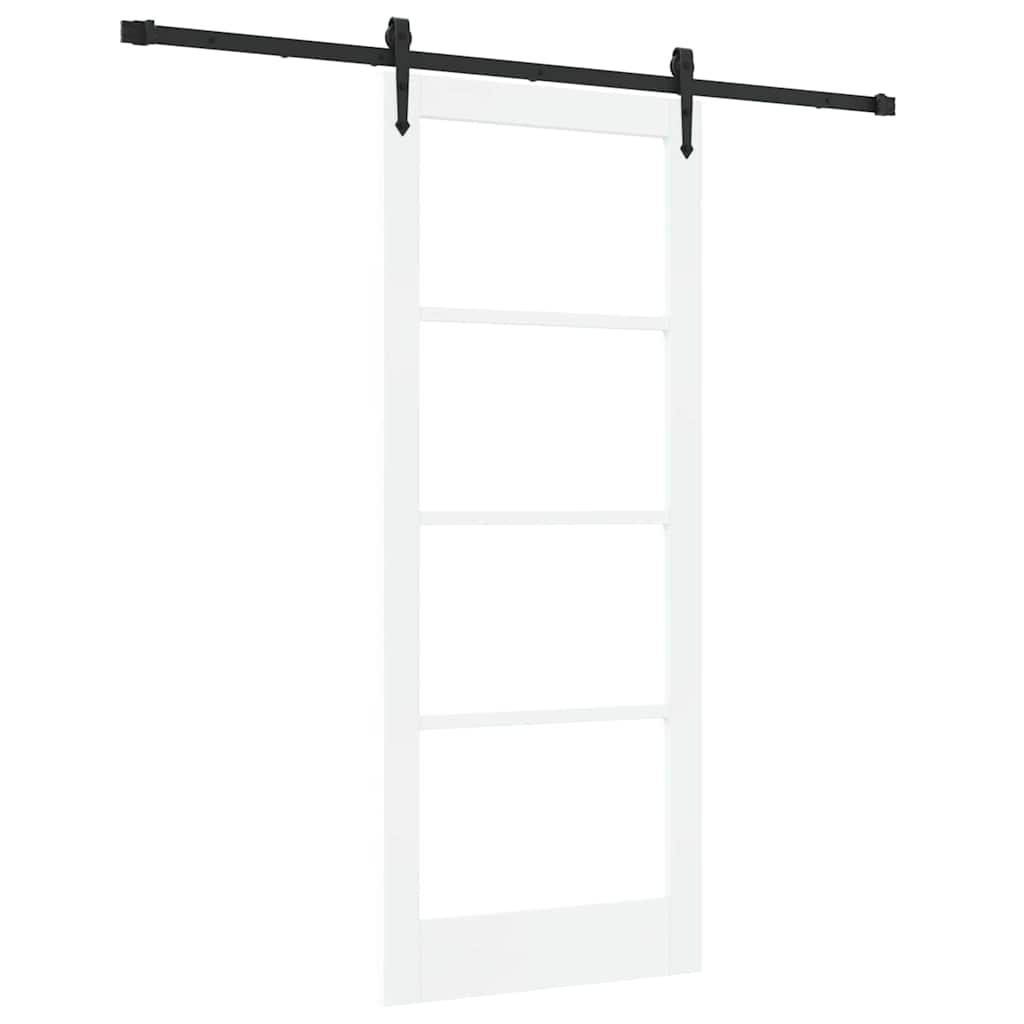 Schuifdeur Wit en zwart 83 x 202 cm Massief grenenhout en glas is nu te koop bij PeponiXL, paradijselijk wonen!