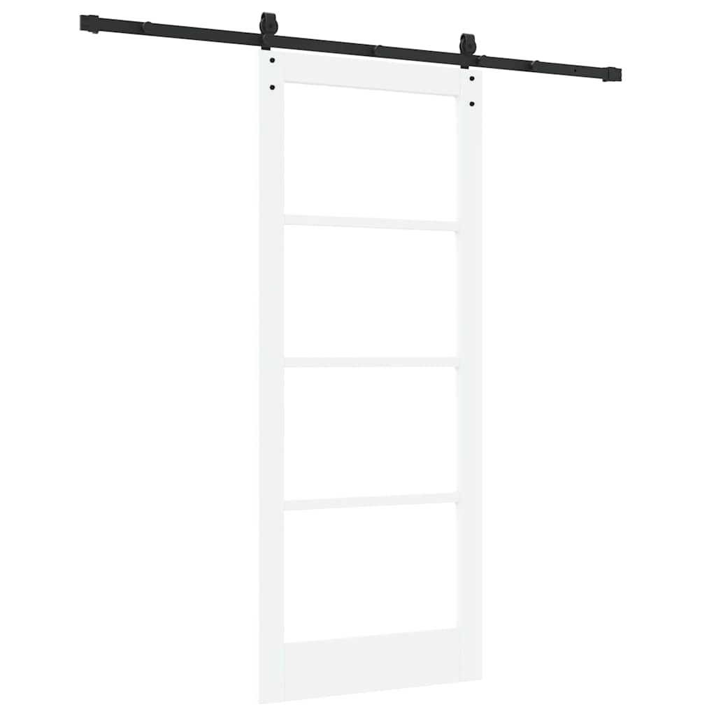 Schuifdeur Wit en zwart 83 x 202 cm Massief grenenhout en glas is nu te koop bij PeponiXL, paradijselijk wonen!