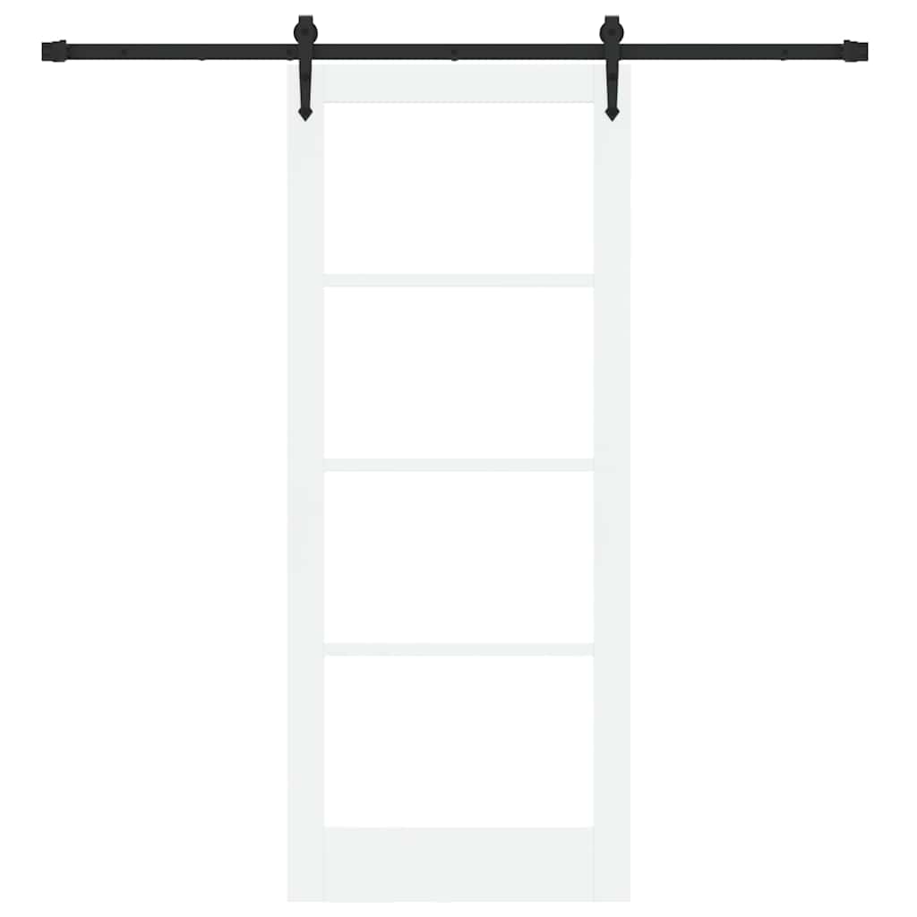 Schuifdeur Wit en zwart 83 x 202 cm Massief grenenhout en glas is nu te koop bij PeponiXL, paradijselijk wonen!