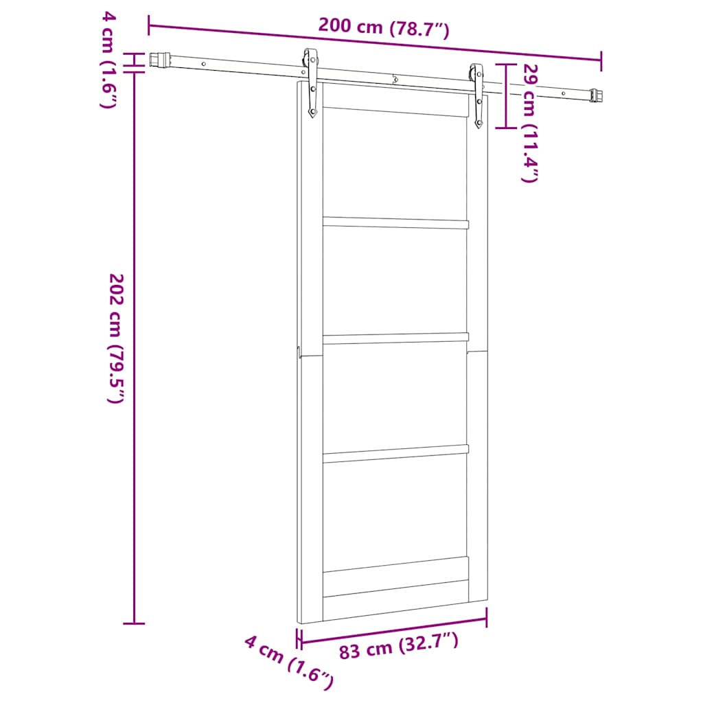 Schuifdeur Wit en zwart 83 x 202 cm Massief grenenhout en glas is nu te koop bij PeponiXL, paradijselijk wonen!