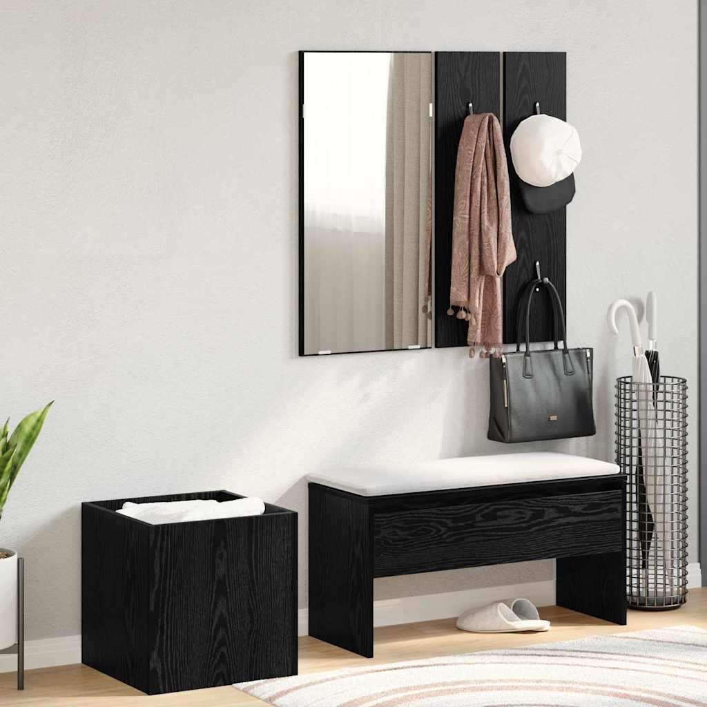 Halmeubelset Wandgemonteerd met spiegel 5 pcs Bewerkt hout is nu te koop bij PeponiXL, paradijselijk wonen!