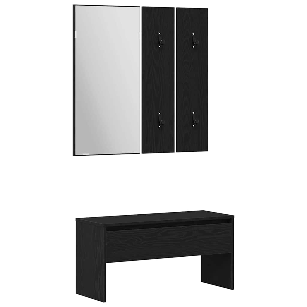 Halmeubelset Wandgemonteerd met spiegel 5 pcs Bewerkt hout is nu te koop bij PeponiXL, paradijselijk wonen!