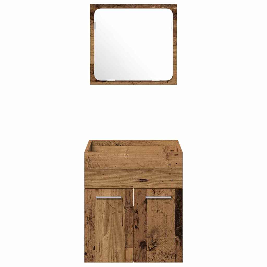 Badkamermeubelset Wandgemonteerd 4 pcs Oud Hout Bewerkt hout is nu te koop bij PeponiXL, paradijselijk wonen!